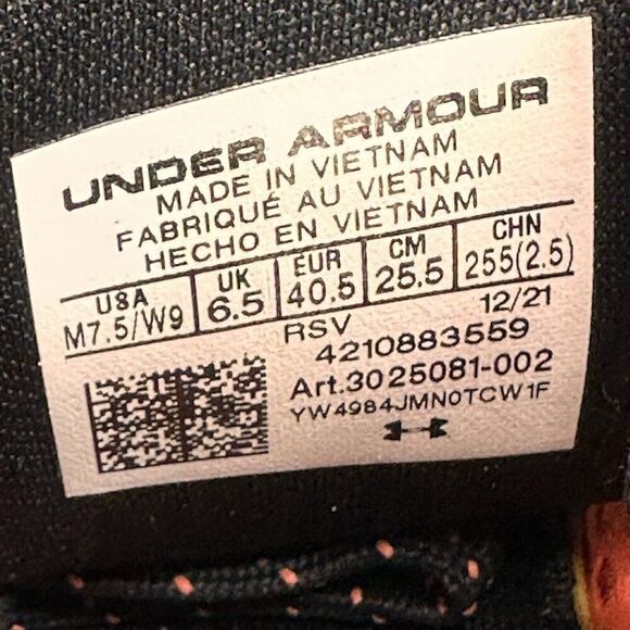 Womens Size 9 Under Armour Project Rock BSR 2 Shoes Black/Tent Training Gym - Picture 8 of 8